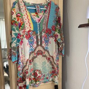 Johnny Was Multicolor Floral Tunic